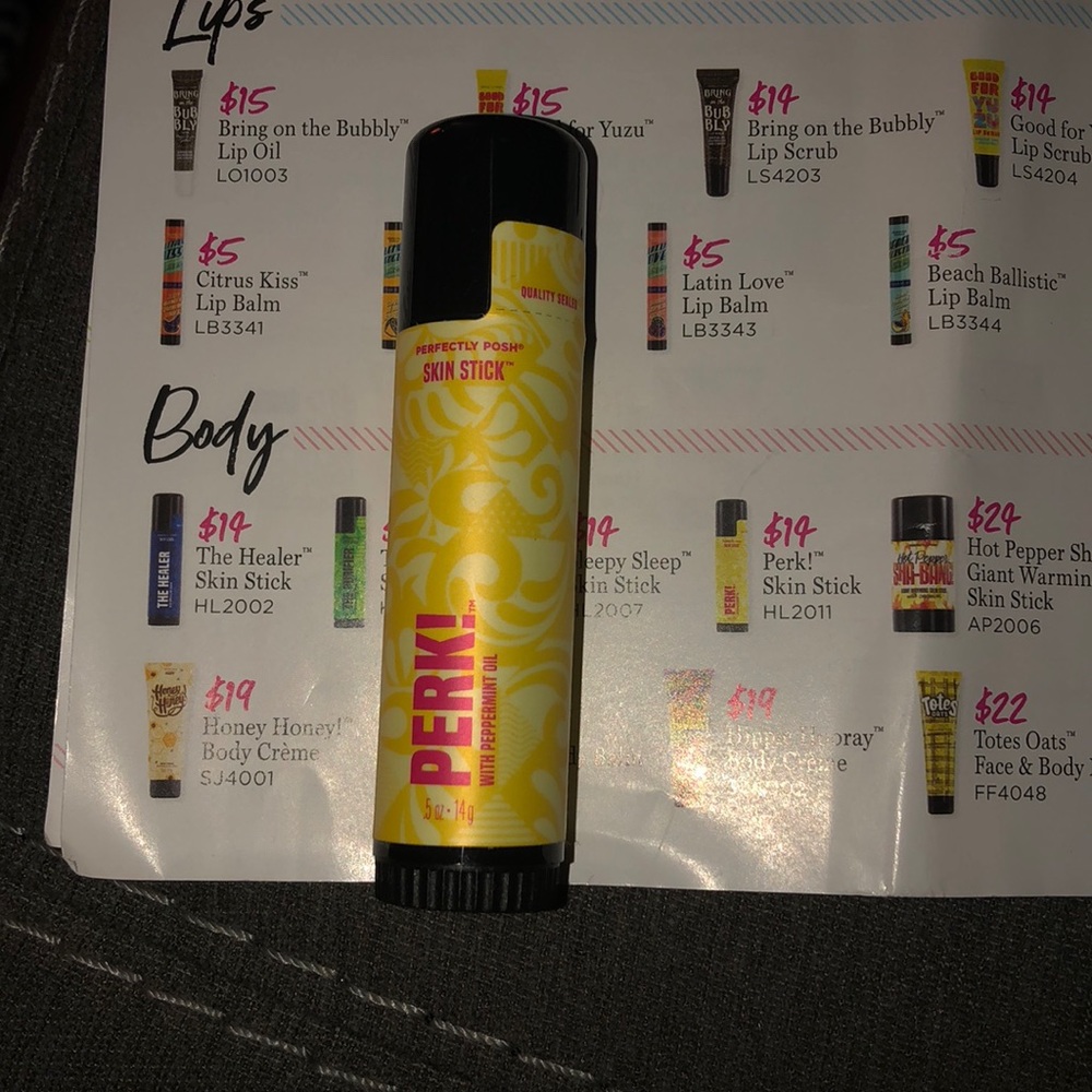 Perfectly Posh Perk skin stick peppermint oil